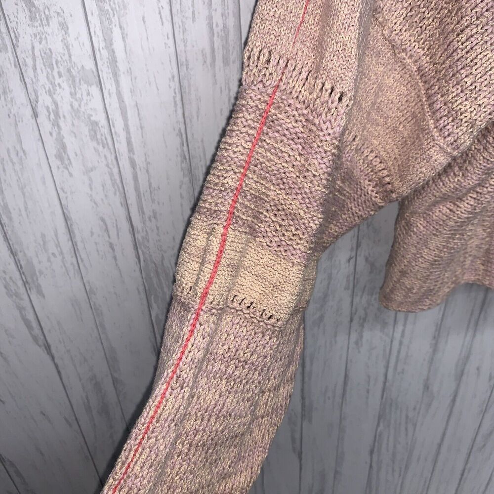Womens Size M Free People Deep V Neck Pink Sweater EUC - Picture 3 of 5